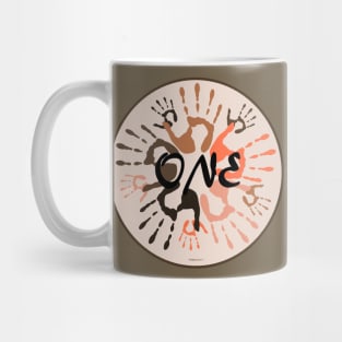 ONE - with handprints Mug